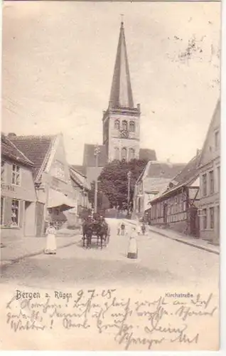 19161 Ak Bergen sur Rügen Kirchstrasse 1905