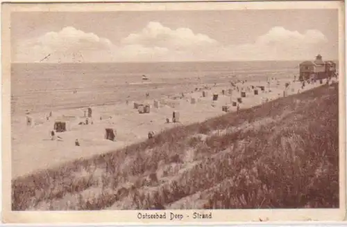 19134 Ak Ostseebad Deep bei Stettin Strand 1928