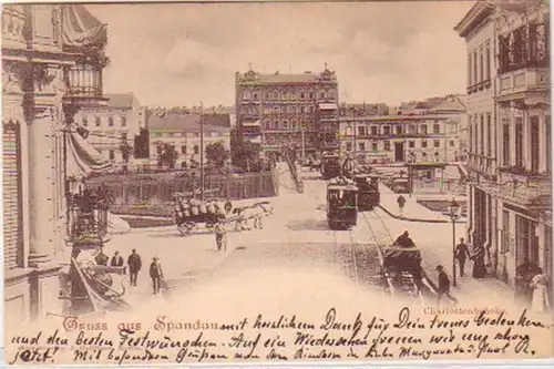 19108 Ak Salutation de Spandau Charlottenbrücke 1899