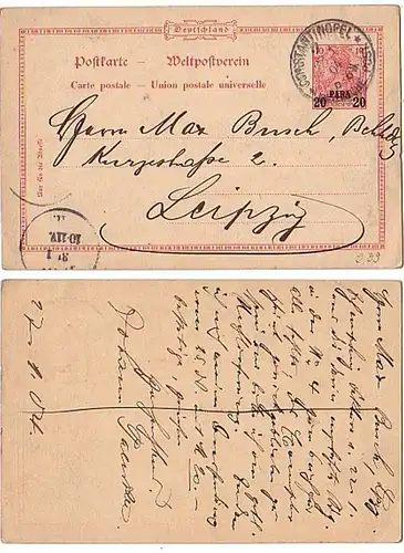 19105 Affaire entière Deutsche Post Turquie Constantinople1904