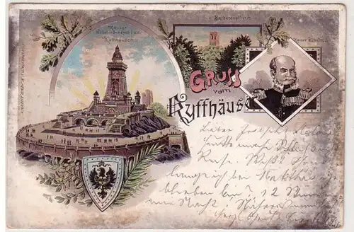 19102 Ak Lithographie Gruß vom Kyffhäuser 1901