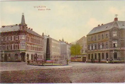 19099 Ak Wurzen Wettiner Platz Gasthaus um 1910