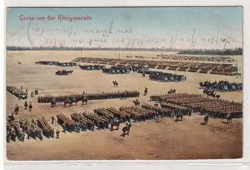 19087 Salutation militaire Ak du parade royal 1907