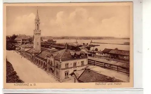 19083 Ak Konstant a.B. Bahnhof und Hafen 1926