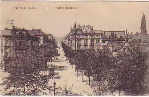 19073 Feldpost Ak Zwickau in Sa. Bahnhofstraße 1916