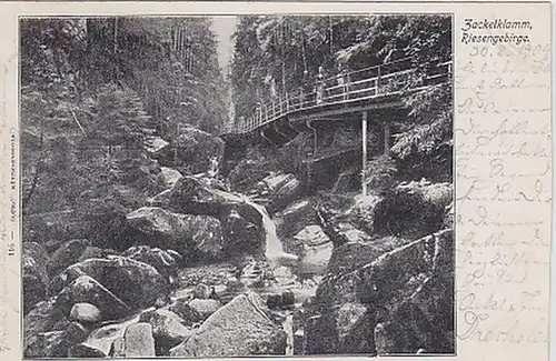 19070 Ak Zackelklamm im Riesengebirge 1904