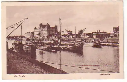 19059 Ak Karlsruhe Rheinhafen um 1930