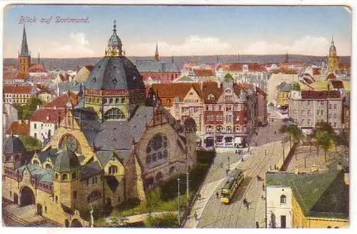 19051 Ak Vue sur Dortmund avec Synagogue 1917