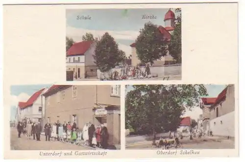 18997 Ak Schelkau Gastwirtschaft, Schule usw. um 1915