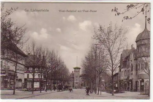 18910 Ak Gr. Lichterfelde West Gare avec Bazar 1910