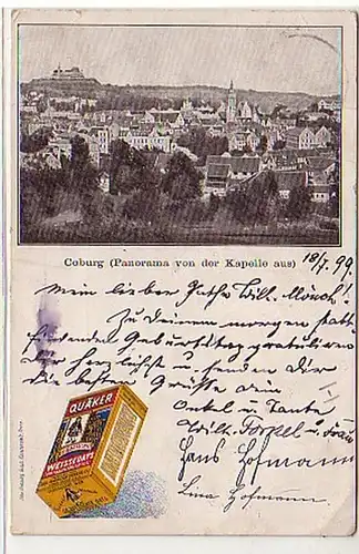 18897 Publicité Ak Coburg Panorama 1899