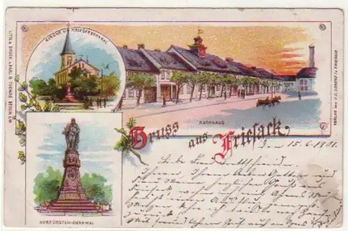 18894 Ak Lithographie Salutation de Friesack i.Mark 1901