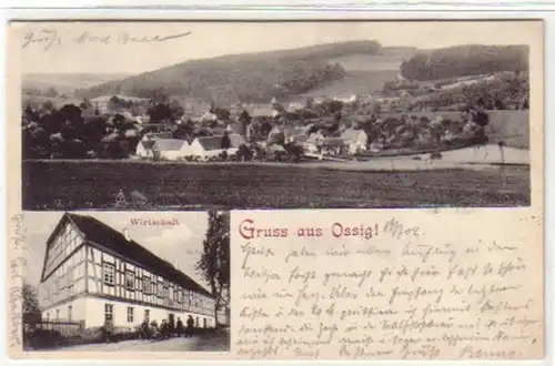 18883 Ak Gruß aus Ossig Gastwirtschaft 1902