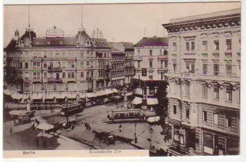 18876 Ak Berlin Rosenthaler Tor mit Verkehr um 1910