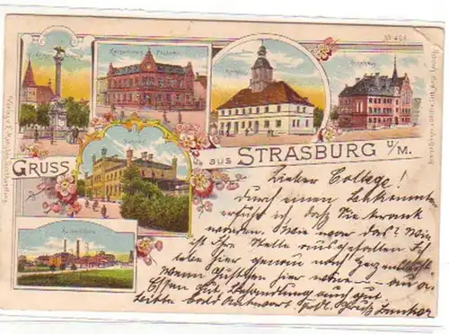 18839 Ak Lithographie Salutation de Strasbourg U.M. 1900