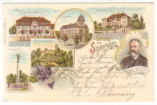 18824 Ak Lithographie Gruss aus Stavenhagen 1898
