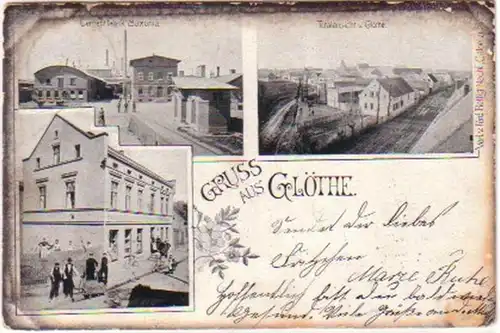 18816 Ak Lithographie Gruss aus Glöthe 1901