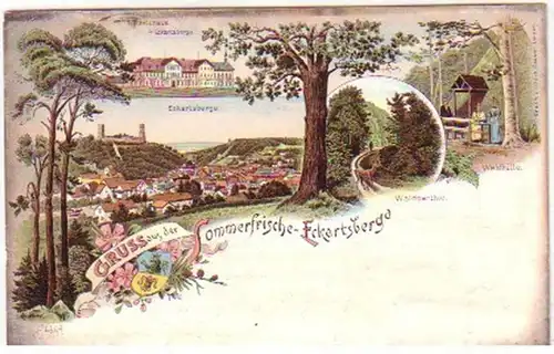 18803 Ak Lithographie Gruß aus Eckartsberga 1898