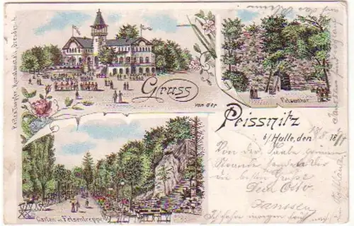 18800 Ak Lithographie Salutation de la Peissnitz près de Halle
