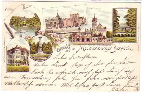 18792 Ak Litho Salutation de la Suisse Mecklembourg 1897