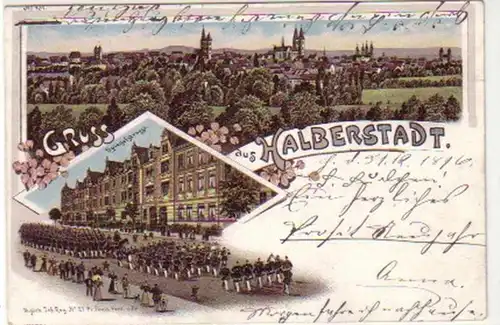 18771 Ak Lithographie Gruß aus Halberstadt 1896