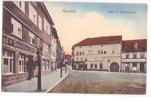 18754 Feldpost Ak Arnstadt Ried mit Marktstrasse 1912