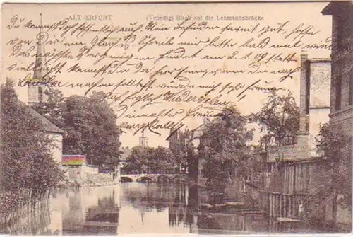 18700 Ak Erfurt Blick auf die Lehmannsbrücke 1908