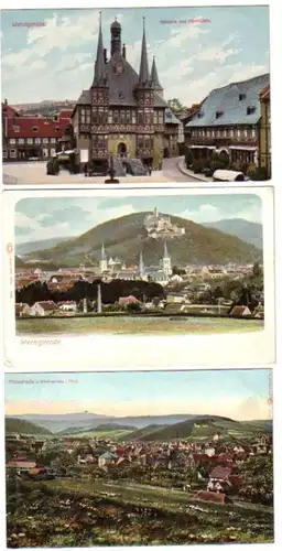 18687/3 Ak Wernigerode im Harz Rathaus usw. um 1910