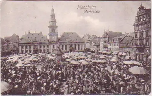 18675 Ak Mannheim Marktplatz le jour du marché 1913