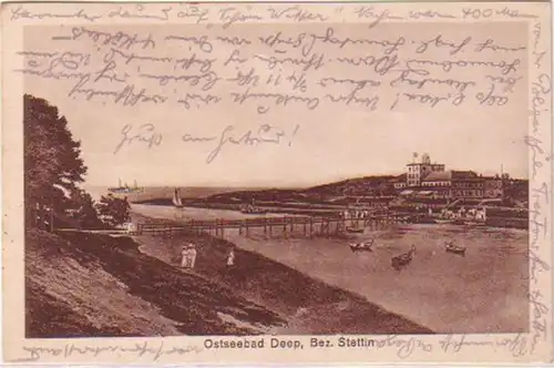 18664 Ak Mer Baltiquebad Deep Bez.Stettin 1930