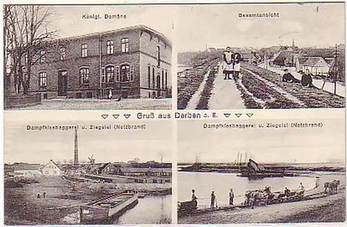 18649 Ak Gruß aus Derben Dampfkiesbaggerei usw. 1911