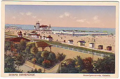 18612 Ak Seebad Swinemünde Promenade de plage vers 1910