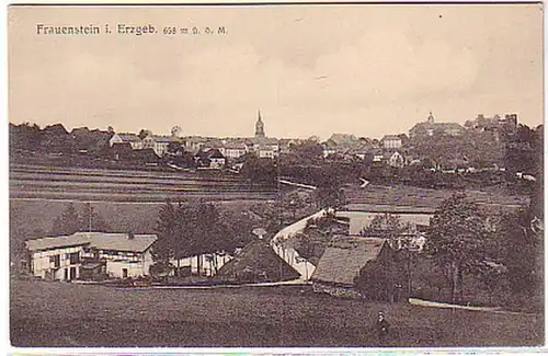 18608 Ak Frauenstein im Erzgebirge Totalansicht um 1910