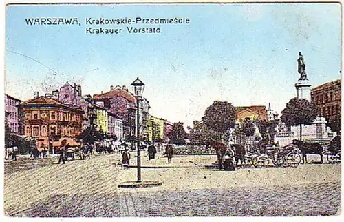 18607 Feldpost Ak Varsovie Cracovie 1916