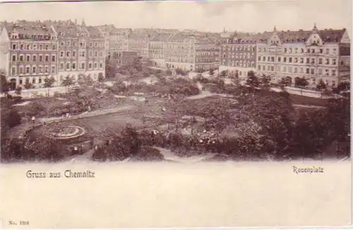 18586 Ak Gruss aus Chemnitz Rosenplatz um 1900