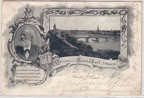 18537 Reim Ak Gruss aus Frankfurt am Main 1902