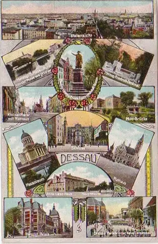18531 Mehrbild Ak Dessau Hauptwache usw. 1909