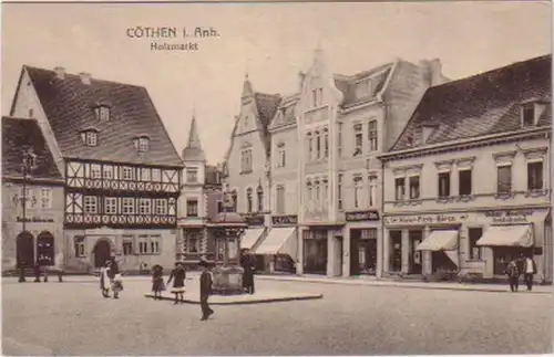 18494 Ak Cöthen in Anhalt Holzmarkt um 1910