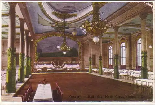 18443 Ak Grüna Hotel Claus Konzert- u. Ball-Saal um1920