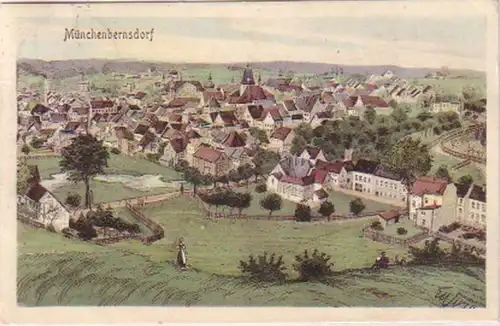 18421 Ak Münchenbernsdorf Totalansicht 1913