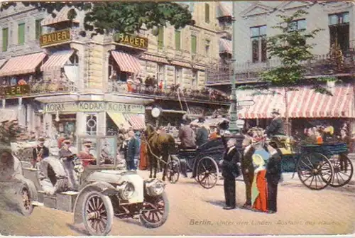 18372 Ak Berlin Sous les Linden Café Bauer vers 1910
