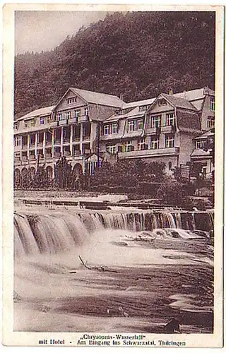 18371 Ak Schwarzatal Thüringen mit Hotel um 1920