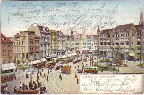 18325 Ak Berlin Spittelmarkt mit Verkehr 1905