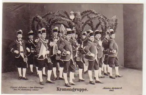 18298 Ak München Schäfflertanz Kronengruppe 1907