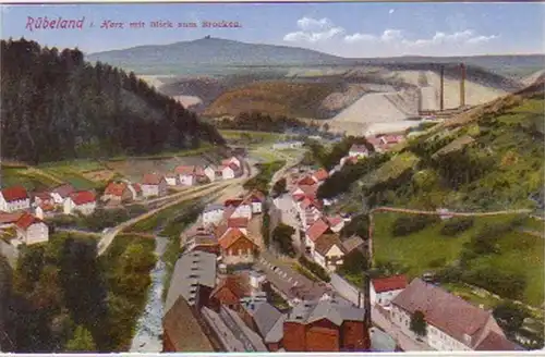 18283 Ak Rübeland im Harz Blick zum Brocken um 1910
