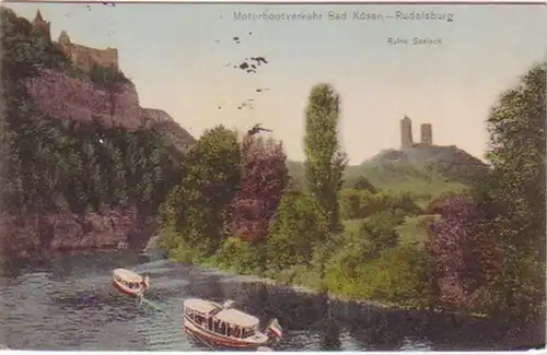 18253 Ak Motorboat transport Bad Kösen Rudelsburg 1920