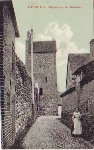 18238 Ak Lychen U.-M. Stargardertor + mur de la ville autour de 1920
