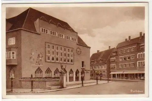 18237 Ak Schwenningen am N. Rathaus um 1920