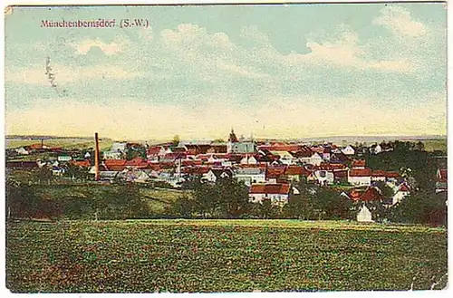 18236 Ak Münchenbernsdorf Totalansicht 1913