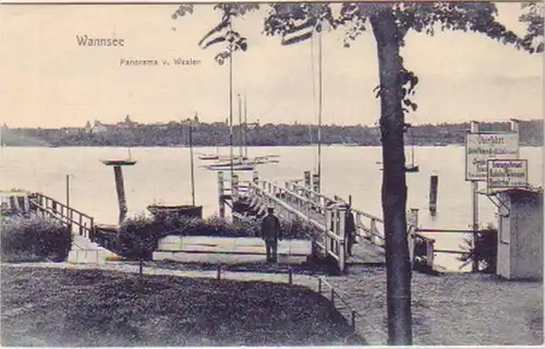 18218 Ak Wannsee Panorama de l'ouest vers 1920